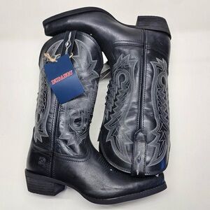 Durango Black and Silver Embroidered Boots